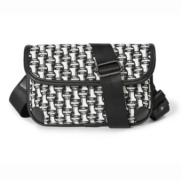 Jacquard Canvas Men Crossbody Messenger Bag Flap Shoulder
