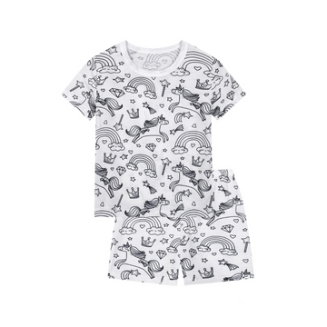Kids DIY Color Your Own Pajama Set Short Sleeve and Shorts