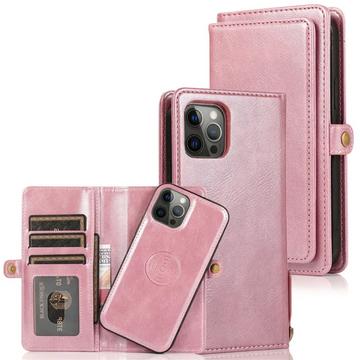 Magnetic Leather Wallet iPhone Case with Card Slots Detachable Folio