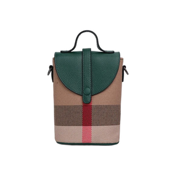 Chic Mini Lattice Canvas Crossbody Bag - Fashionable & Functional