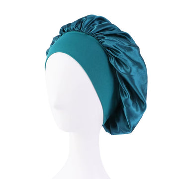Satin Wide Brim Sleep Cap for Women – Silky Hair Wrap Bonnet
