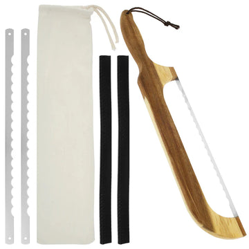 Wooden Bow Bread Cutter | Serrated Slicer for Sourdough