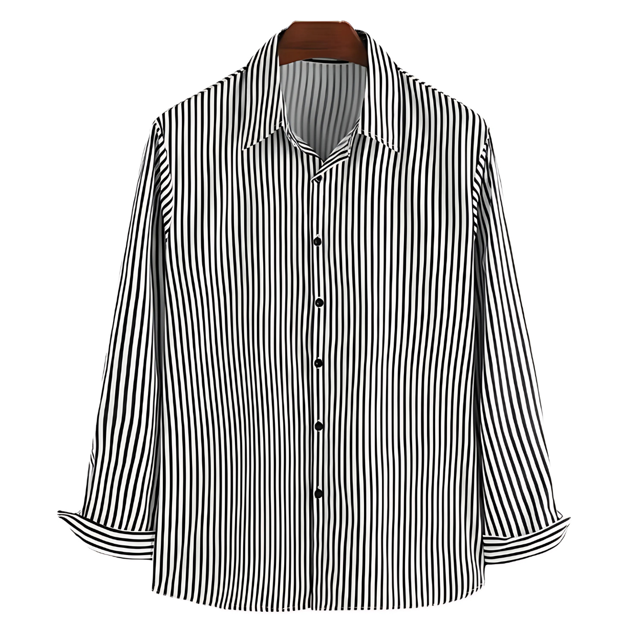 Casual Contrast Collar Shirt – Striped Refinement