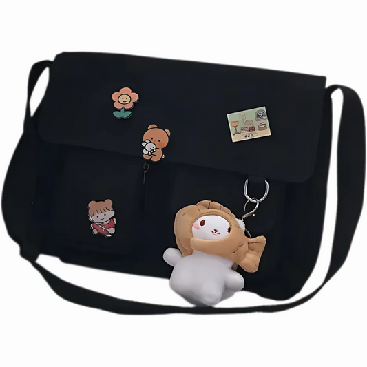 Harajuku Canvas Messenger Bag Kawaii Shoulder School Crossbody