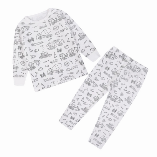 Kids Color Your Own Pajamas DIY Two Piece Cotton Set