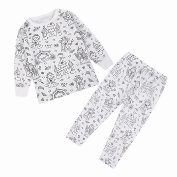 Kids Color Your Own Pajamas DIY Two Piece Cotton Set