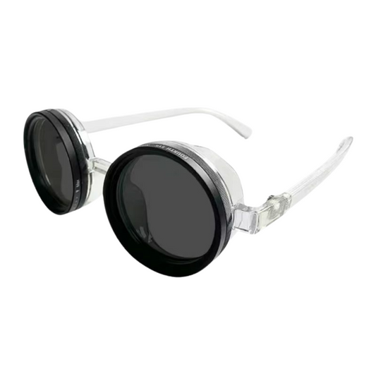 Adjustable ND Dimming Polarized Round Sunglasses UV400 for Outdoor Use