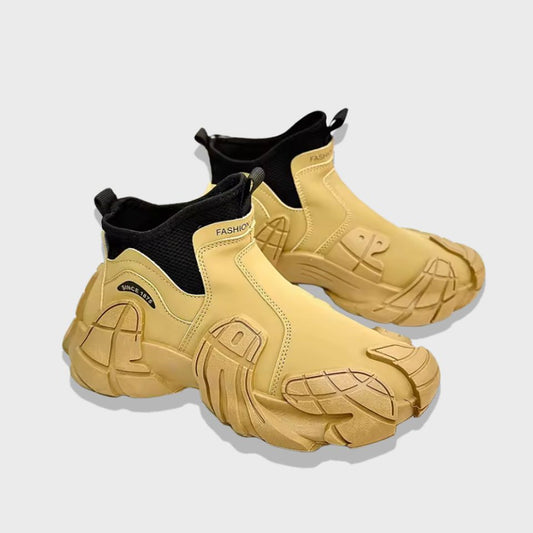 Men's Slip-On High-Top Sneakers with Chunky Slip-Resistant Sole